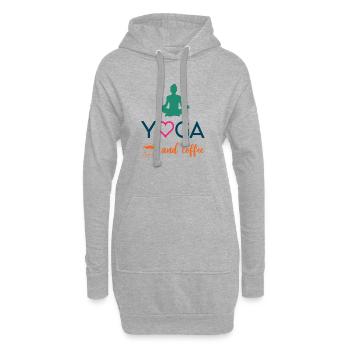 Yoga et café - Sweat-shirt à capuche long Femme - gris chiné - Devant