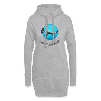 Haie schützen Circle Motiv - Hoodie-Kleid - Grau meliert - Vorne