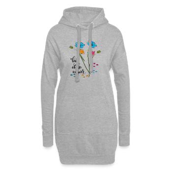 L’amour est la réponse, Liebe - Sweat-shirt à capuche long Femme - gris chiné - Devant