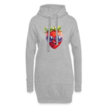 Fraise fraîche avec lunettes de soleil - Drôle de design - Sweat-shirt à capuche long Femme - gris chiné - Devant