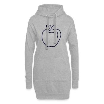 Apfel Apple vegan Gesunde Ernährung - Hoodie-Kleid - Grau meliert - Vorne
