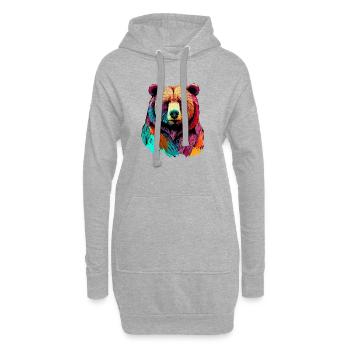 Bär - Hoodie-Kleid - Grau meliert - Vorne