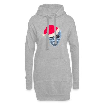 Chapeau de père Noël crâne aux rayons X, dessin - Sweat-shirt à capuche long Femme - gris chiné - Devant
