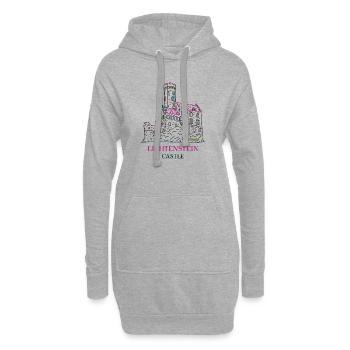Château de Lichtenstein, Allemagne, dessin à la main - Sweat-shirt à capuche long Femme - gris chiné - Devant