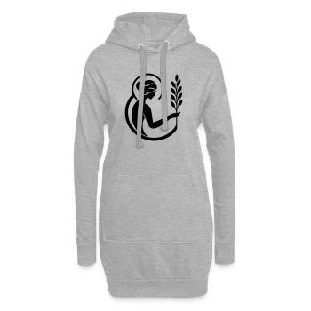 Vierge - Sweat-shirt à capuche long Femme - gris chiné - Devant