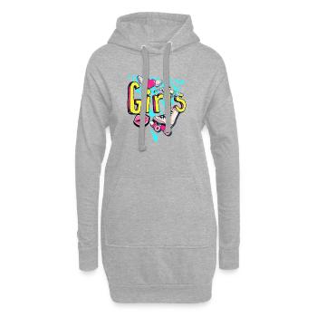 Mädchen Retro Roller Pop Art - Hoodie-Kleid - Grau meliert - Vorne