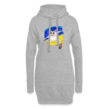 Niedlicher Sugar Glider mit Ukraine Flagge - Hoodie-Kleid - Grau meliert - Vorne