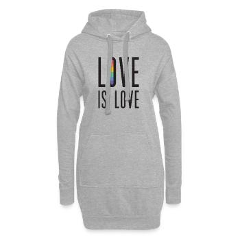 Mois de la fierté LGBT - Love is Love - Sweat-shirt à capuche long Femme - gris chiné - Devant
