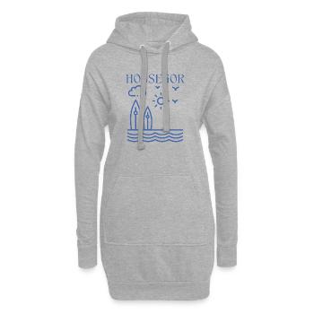 HOSSEGOR Coastal Surf Scene - Hoodie Dress - heather grey - Front