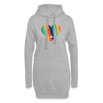 Stewardess Flugbegleiter - Hoodie-Kleid - Grau meliert - Vorne