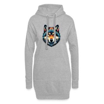 Wolf - Hoodie Dress - heather grey - Front