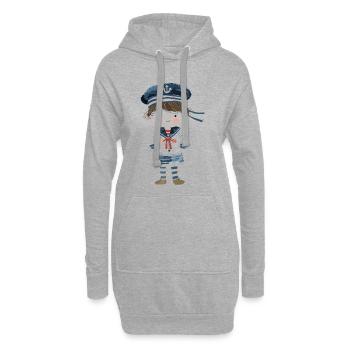 Seglerin Comic Look - Hoodie-Kleid - Grau meliert - Vorne