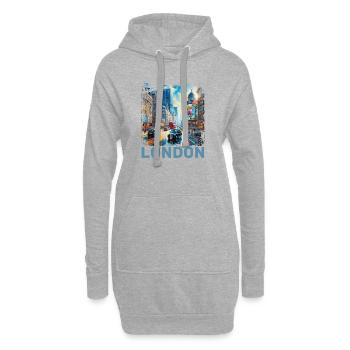 London - Hoodie-Kleid - Grau meliert - Vorne