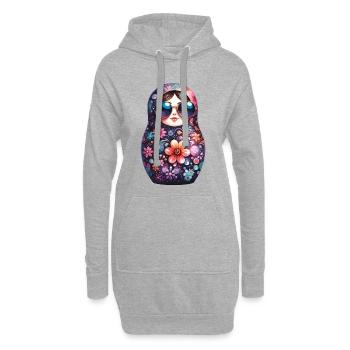 Cadeau de lunettes de soleil Matryoshka Cool - Sweat-shirt à capuche long Femme - gris chiné - Devant