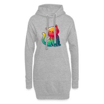 Chat - Sweat-shirt à capuche long Femme - gris chiné - Devant