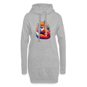 Renard - Sweat-shirt à capuche long Femme - gris chiné - Devant