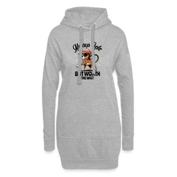 Toujours trop tard, mais cela en vaut la peine – Gepard Design - Sweat-shirt à capuche long Femme - gris chiné - Devant