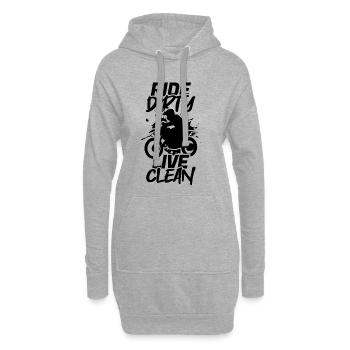 Motocross Drôle de dicton - Sweat-shirt à capuche long Femme - gris chiné - Devant