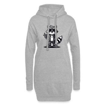 Waschbär mit Rock Pose Raccoon Rock Musik Musiker - Hoodie-Kleid - Grau meliert - Vorne