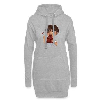 Gourmet Chibi - Hoodie-Kleid - Grau meliert - Vorne