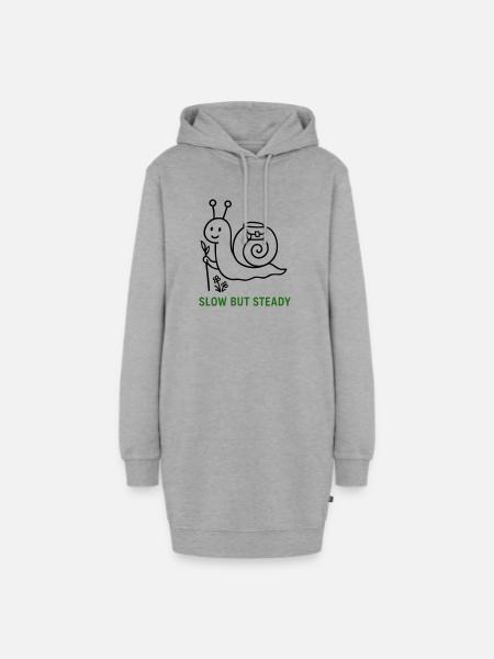 Wanderschnecke Slow but Steady - Hoodie-Kleid - Grau meliert