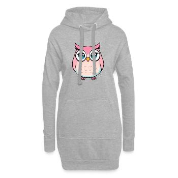 Hibou - Sweat-shirt à capuche long Femme - gris chiné - Devant