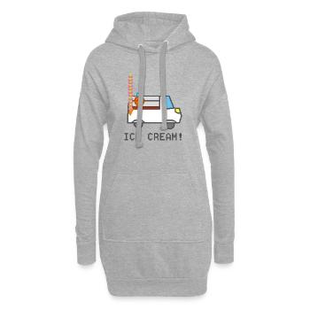 Eiswagen mit lächelnder Figur - Hoodie-Kleid - Grau meliert - Vorne