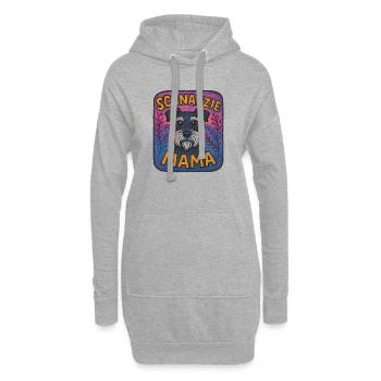 Schnauzie Mama Künstlerische Illustration - Hoodie-Kleid - Grau meliert - Vorne