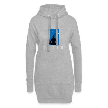 Méditation zazen - Sweat-shirt à capuche long Femme - gris chiné - Devant