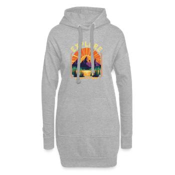 Explorez les grands espaces - Sweat-shirt à capuche long Femme - gris chiné - Devant