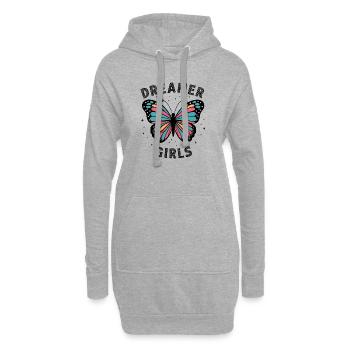 Heller bunter Schmetterling - Hoodie-Kleid - Grau meliert - Vorne