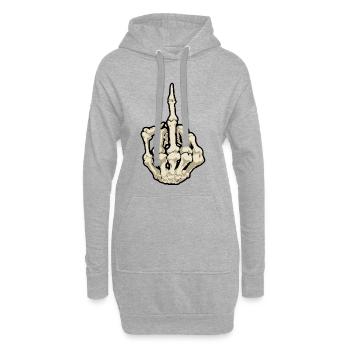 Mittelfinger - Hoodie-Kleid - Grau meliert - Vorne