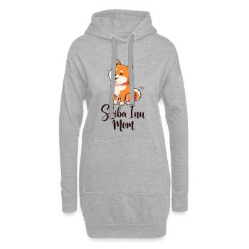 Shiba Inu Mom Cartoon Dog Mom - Hoodie Dress - heather grey - Front