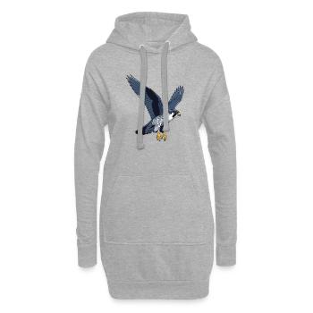 Wanderfalke Falke Greifvogel Falkner - Hoodie-Kleid - Grau meliert - Vorne