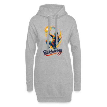 Kickboxen Boxer Kämpfer dynamisch Geschenk - Hoodie-Kleid - Grau meliert - Vorne
