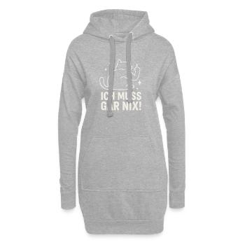 chat paresseux - déclaration disant - je n’ai rien à faire - Sweat-shirt à capuche long Femme - gris chiné - Devant