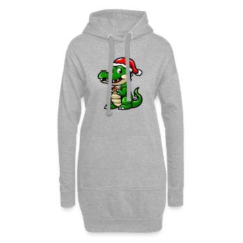 Noël de l’alligator - Sweat-shirt à capuche long Femme - gris chiné - Devant