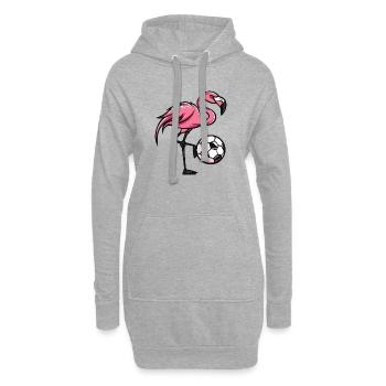 Flamingo Football Comic - Sweat-shirt à capuche long Femme - gris chiné - Devant