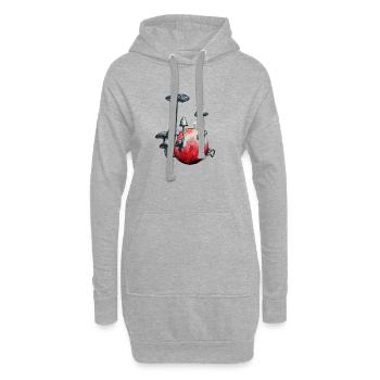 ein sehr schwammiges Weihnachten! - Hoodie-Kleid - Grau meliert - Vorne