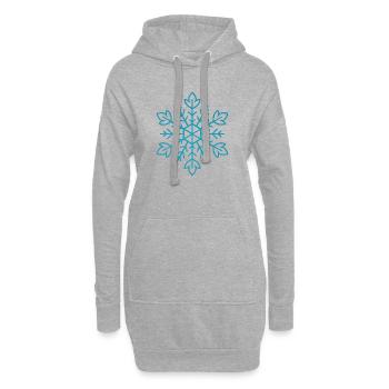 Schneeflocke | Berg | Skifahren | Snowboarden - Hoodie-Kleid - Grau meliert - Vorne