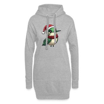 Kolibri Vogel Weihnachten Xmas - Hoodie-Kleid - Grau meliert - Vorne