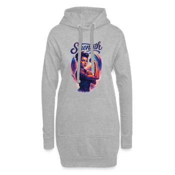 Stärke starke Frau Rockabilly Frauenpower Geschenk - Hoodie-Kleid - Grau meliert - Vorne