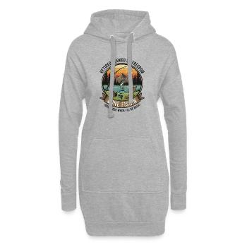 Rentner Angeln Senior Fischen Freiheit Sprüche - Hoodie-Kleid - Grau meliert - Vorne