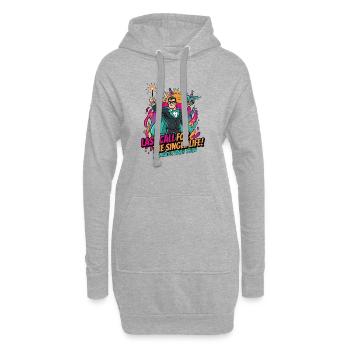 Letzter Ruf fürs Singleleben - Hoodie-Kleid - Grau meliert - Vorne