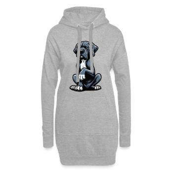 Deutsche Dogge Doggen Doggenbesitzer Doggenfan - Hoodie-Kleid - Grau meliert - Vorne