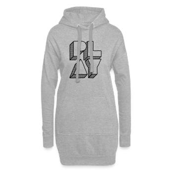 Press Play – Musik Party DJ Design - Hoodie-Kleid - Grau meliert - Vorne