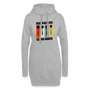 Fléchettes, fléchettes, ON N’EN A JAMAIS ASSEZ - Sweat-shirt à capuche long Femme - gris chiné - Devant