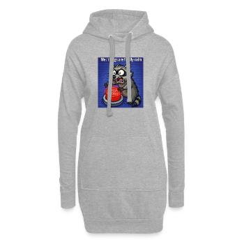 Waschbär-Selbstzerstörungs-Meme - Hoodie-Kleid - Grau meliert - Vorne