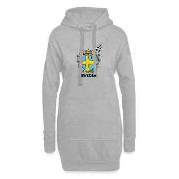 Sweden Crown Soccer Heart Fan Design - Hoodie-Kleid - Grau meliert - Vorne