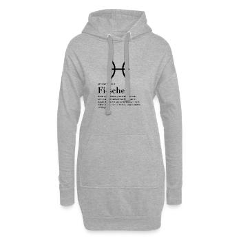 Sternzeichen Fische - Hoodie-Kleid - Grau meliert - Vorne